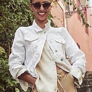 J Crew Casual White Denim Jacket